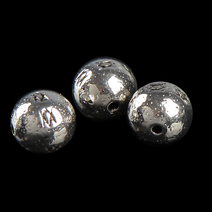 Набор металлических бусин "ХХ" серебро d=0.8 смм, 10 гр (3 шт)