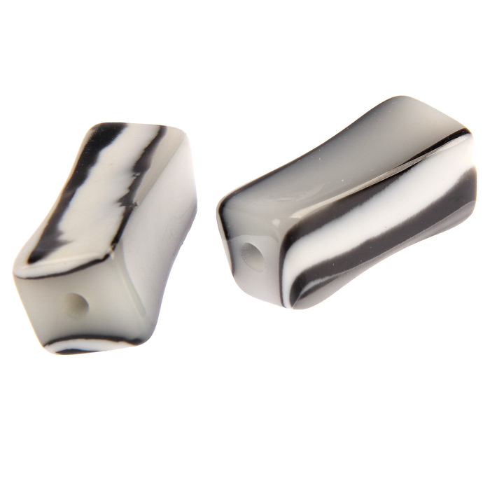 Набор пластиковых бусин "№ 1" черно-белый, 10 гр, 3х1х1 см