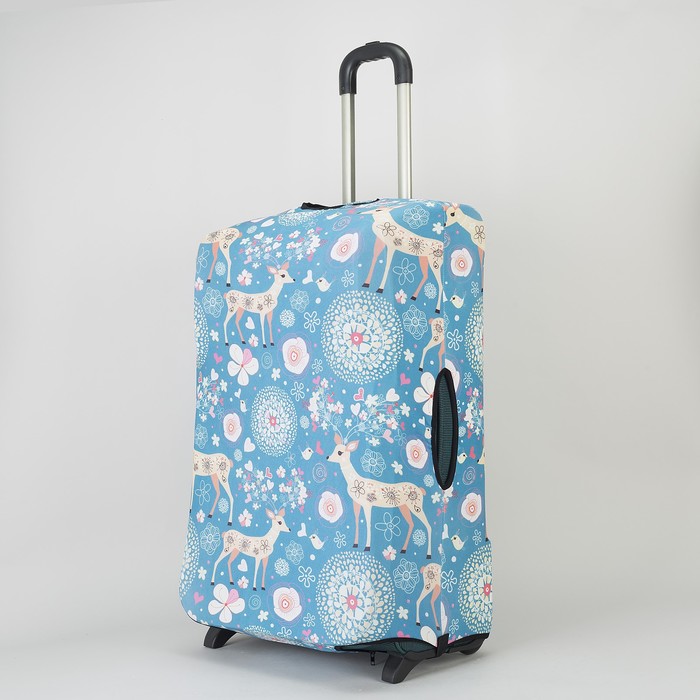 Чехол для чемодана "Животный мир", 28", цвет голубой