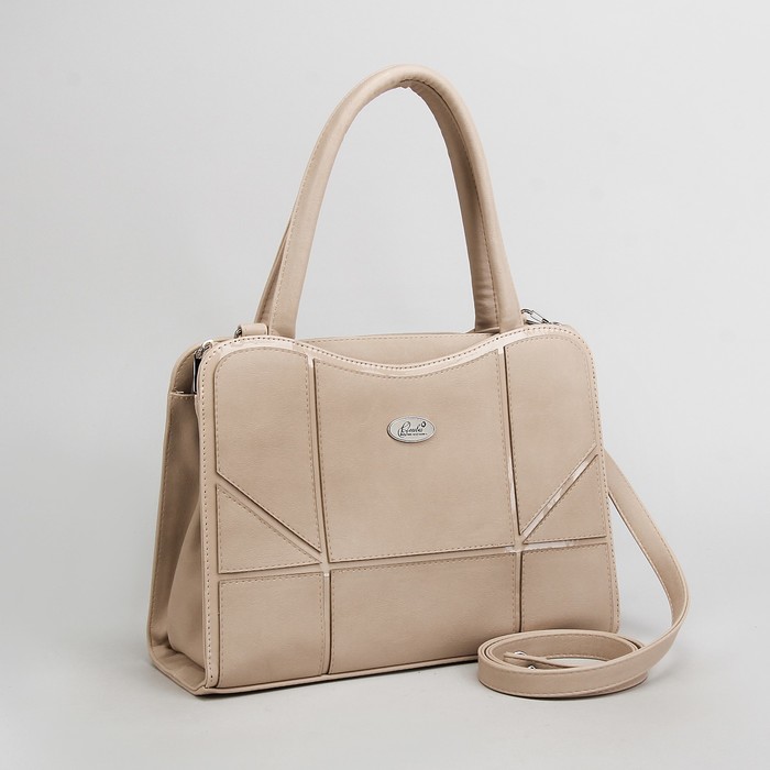 Сумка женская, отдел на молнии, наружный карман, регулируемый ремень, цвет бежевый