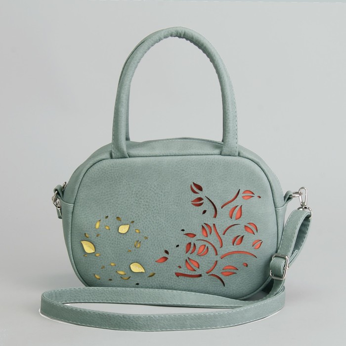 Сумка женская на молнии, 1 отдел, наружный карман, регулируемый ремень, цвет мятный