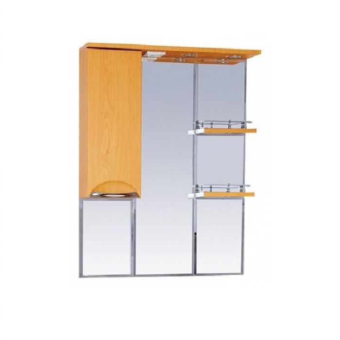 Шкаф-зеркало Misty "Глория 75", левый, с подсветкой, цвет бук