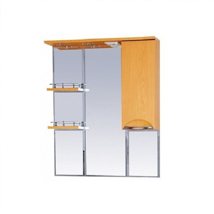 Шкаф-зеркало Misty "Глория 85", правый, с подсветкой, цвет бук