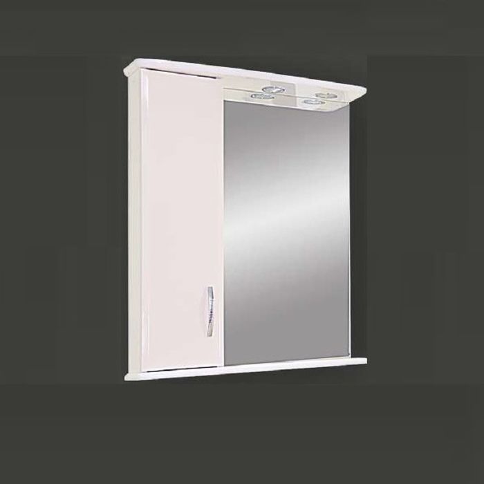 Шкаф-зеркало Misty "Астра-50", с подсветкой, левый, бежевый