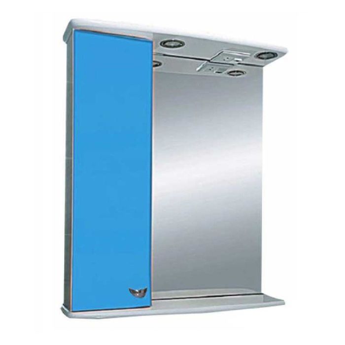 Шкаф-зеркало Misty "Астра-50", с подсветкой, левый, голубой