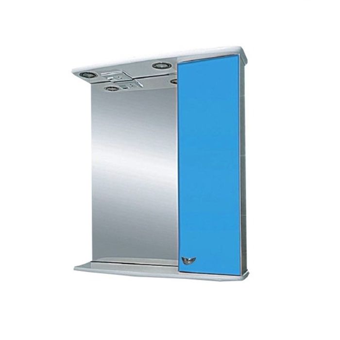 Шкаф-зеркало Misty "Астра-50", с подсветкой, правый, голубой