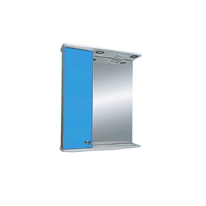 Шкаф-зеркало Misty "Астра-60", с подсветкой, левый, голубой