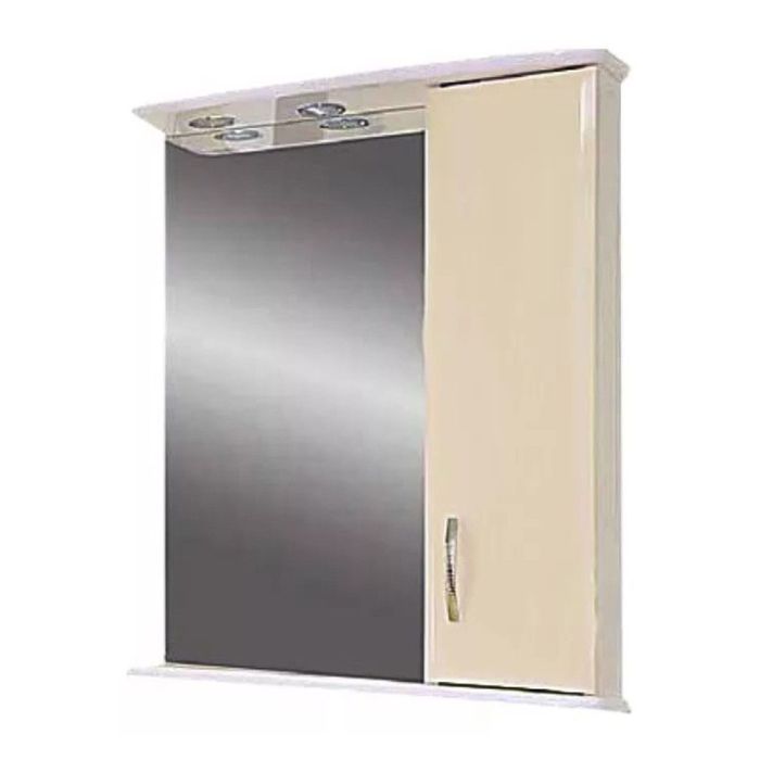 Шкаф-зеркало Misty "Астра-60", с подсветкой, правый, бежевый