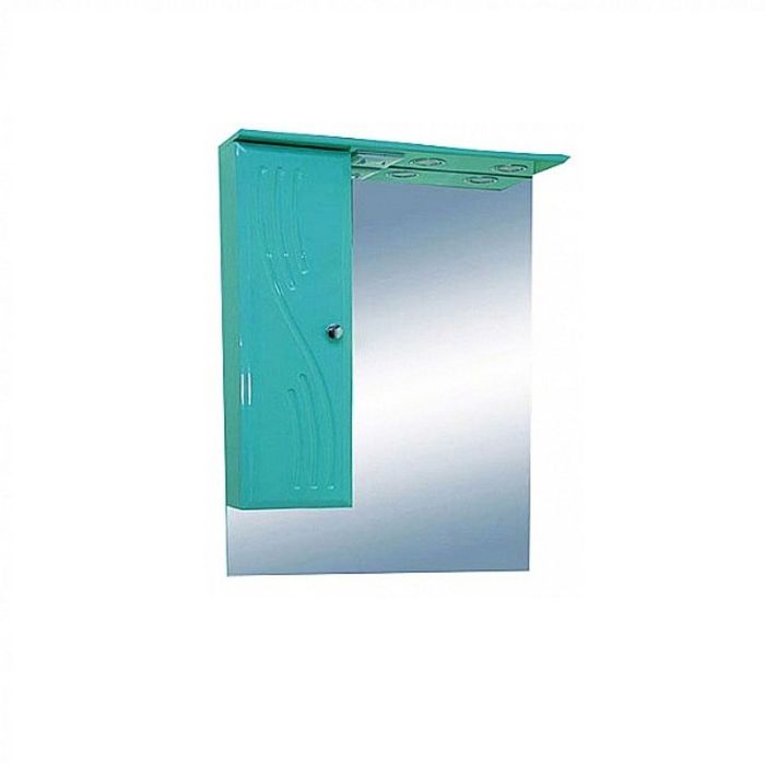 Шкаф-зеркало Misty "МИСТИ-50", с подсветкой, левый, салатовый
