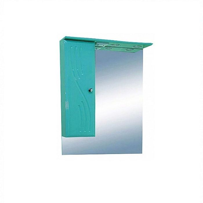 Шкаф-зеркало Misty "МИСТИ-60", с подсветкой, левый, салатовый
