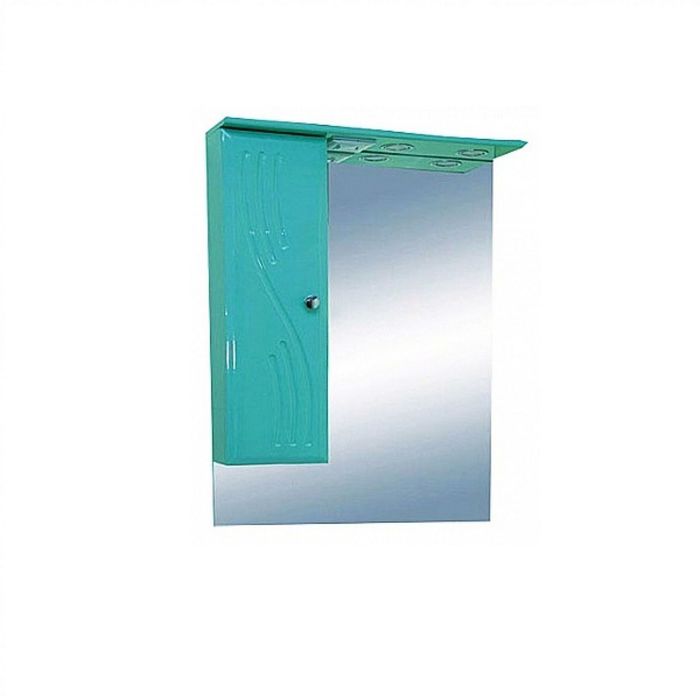 Шкаф-зеркало Misty "МИСТИ-60", с подсветкой, правый, салатовый