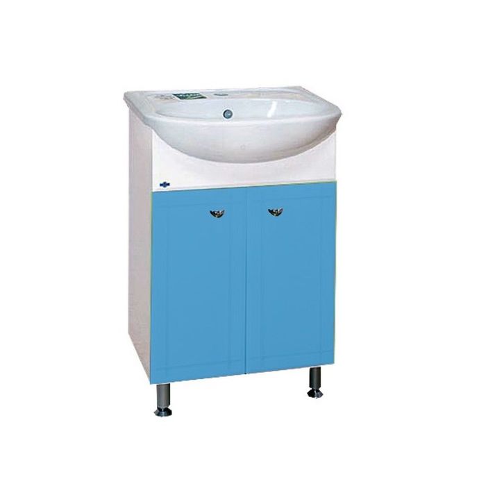 Тумба с раковиной Misty "Уют-50", прямоугольная, голубая