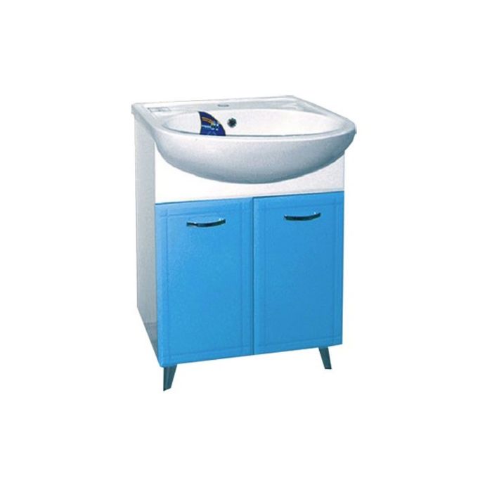 Тумба с раковиной Misty "Уют-60", прямоугольная, голубая
