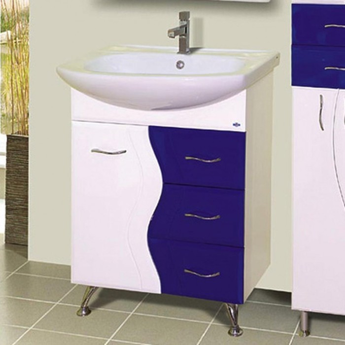 Тумба под раковину Misty "Лагуна-65", 3 ящика, синяя