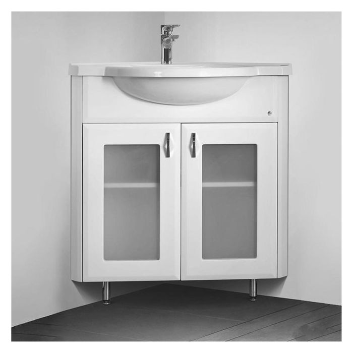 Тумба с раковиной Misty "Аквалина-60", угловая со стеклом