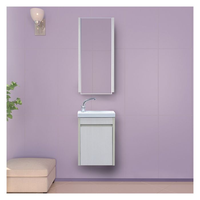 Тумба с раковиной Misty "Мини-40", прямоугольная, подвесная, белая