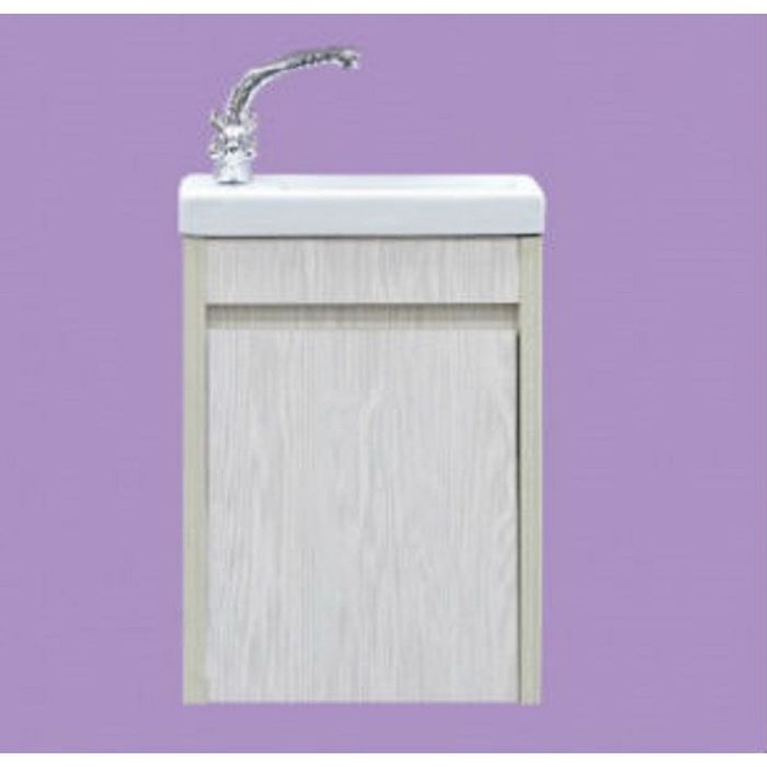 Тумба с раковиной Misty "Мини-40", прямоугольная, подвесная, светлое дерево