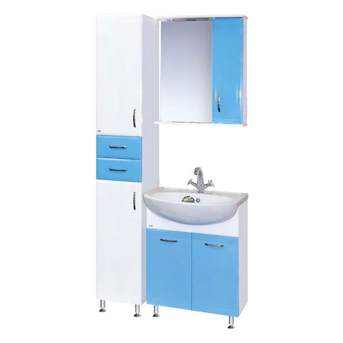 Пенал Misty 35, с корзиной, левый, на ножках, голубой