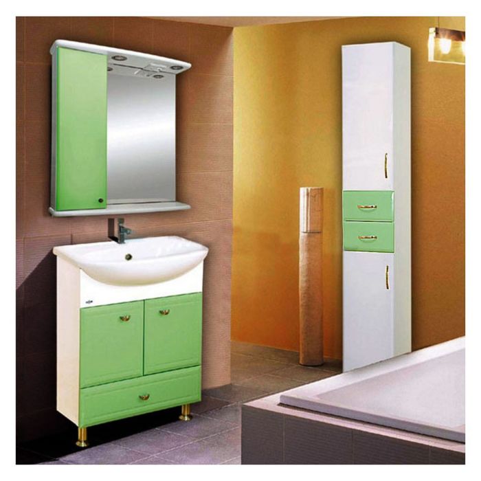 Пенал Misty 35, с корзиной, левый, на ножках, салатовый