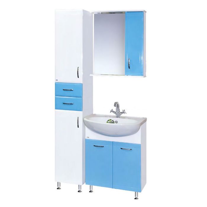 Пенал Misty 35, с корзиной, правый, на ножках, голубой