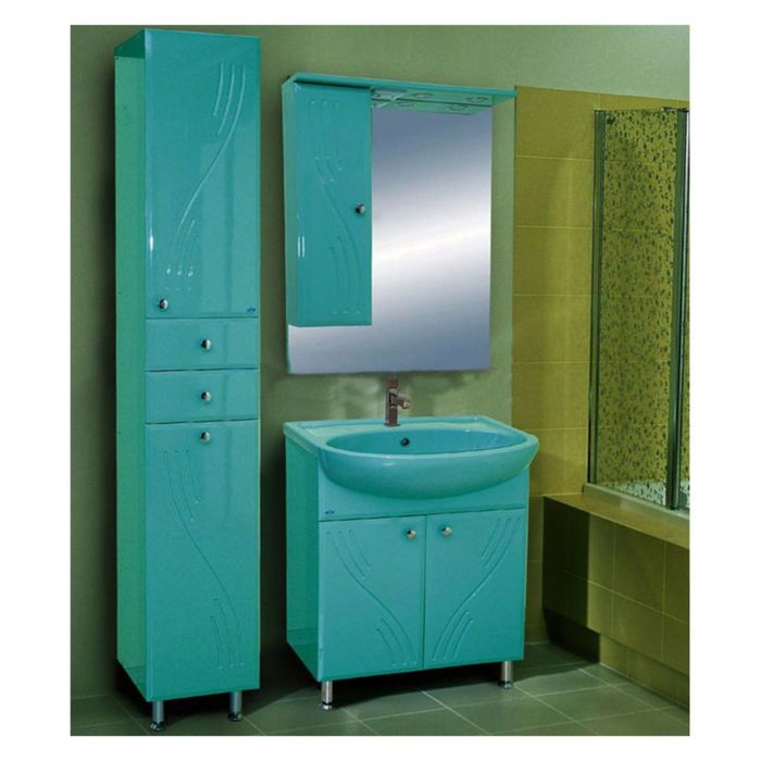 Пенал Misty "МИСТИ-35", с корзиной, на ножках, левый, салатовый