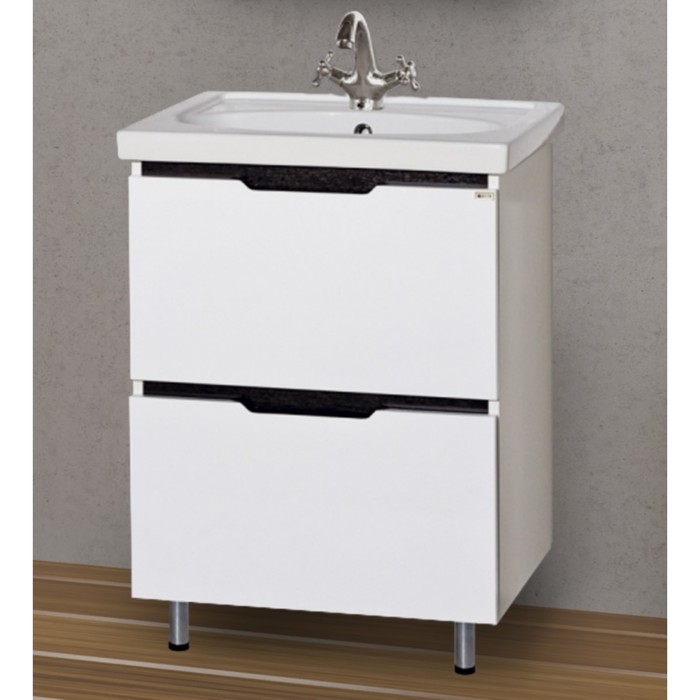 Тумба под раковину Misty "Лайм-70", 2 ящика, комбинированная, напольная