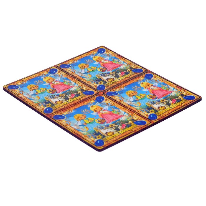 Магнит пасхальный деревянный "Дети-ангелы" 4в1