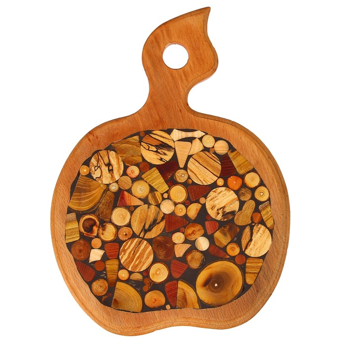 Доска разделочная «Яблоко», средняя, 23х17х1,5 см, бук