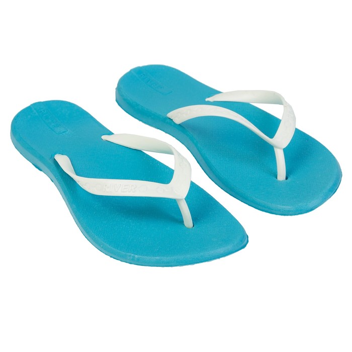 Сланцы женские River арт. 017 (голубой/белый) (р. 37)