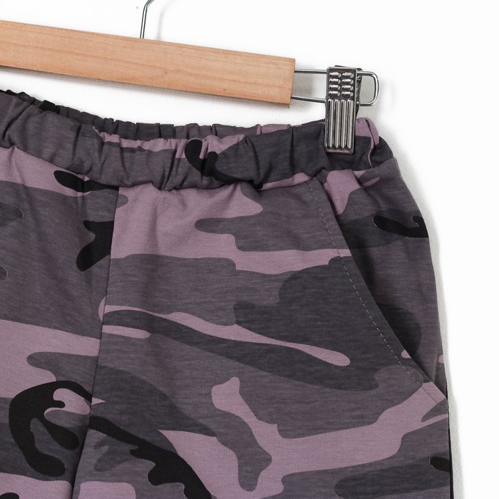 Комплект женский (футболка, шорты) 300 Камуфляж № 3 цвет розовый р-р 48