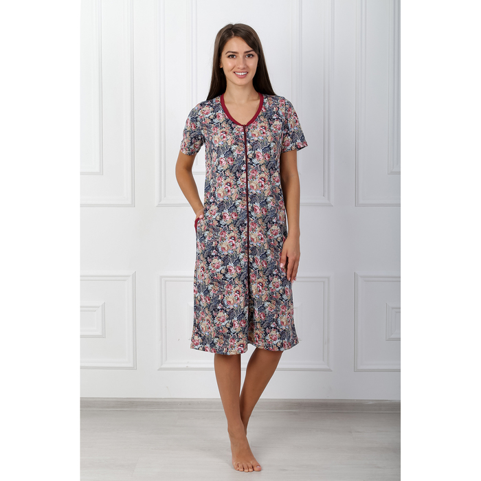 Халат женский 189 цвет синий, р-р 54