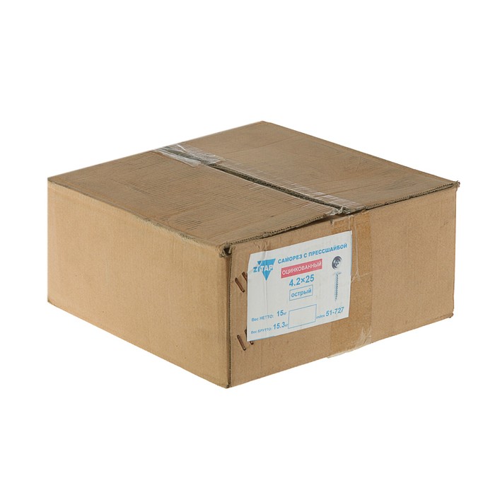 Саморезы с прессшайбой Zitar, 4.2 х25 мм, острый, цинк, 15 кг