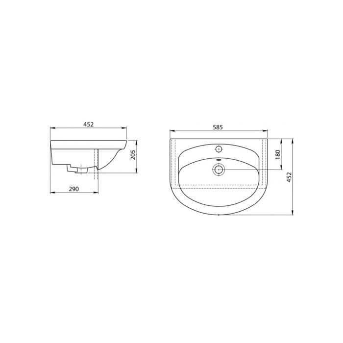Раковина Интакт 55