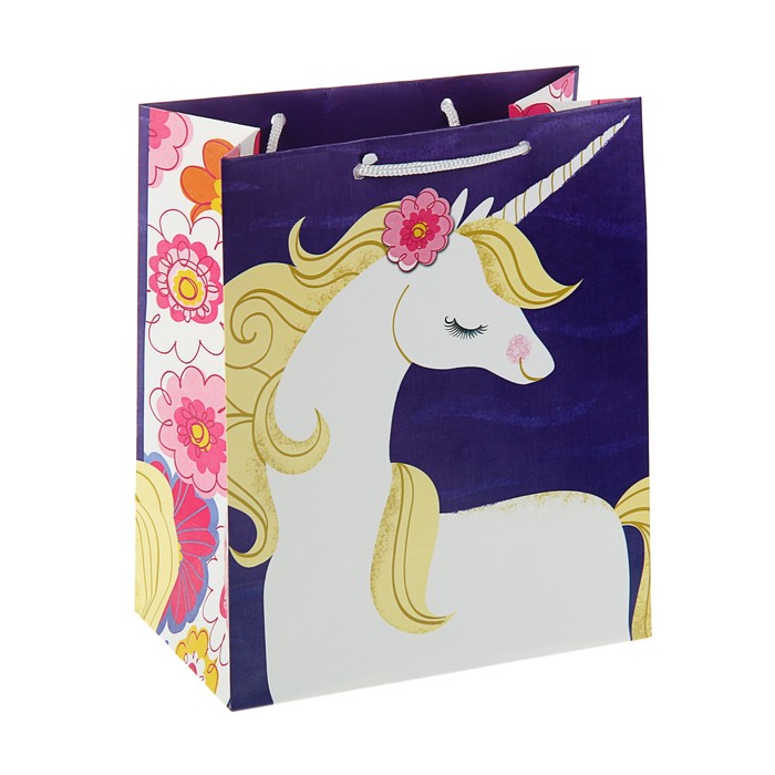 Пакет подарочный "Сказочный единорог" , 24 х 20 х 10.2 см