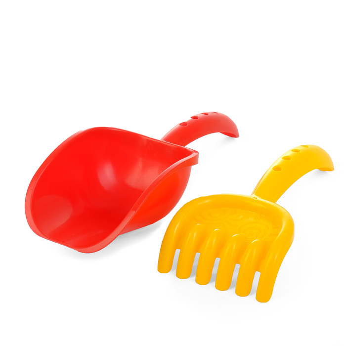 Песочный набор "Держи краба": грабельки, совочек, МИКС