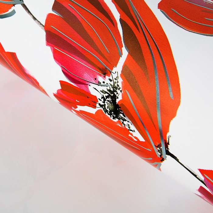 Бумага упаковочная "Маковый букет", металлизированная, 99 х 67,2 см