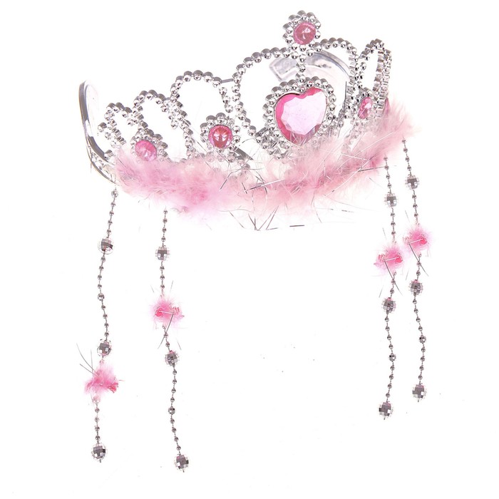 Корона меховая "Сердце в сердце с подвеской"