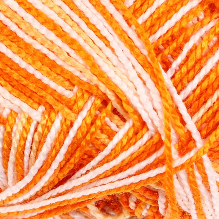 Пряжа "Visantia Legend Print" 100% акрил 250м/50г (021 оранжево-белый)