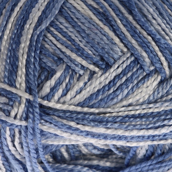 Пряжа "Visantia Legend Print" 100% акрил 250м/50г (092 св.синий-белый)