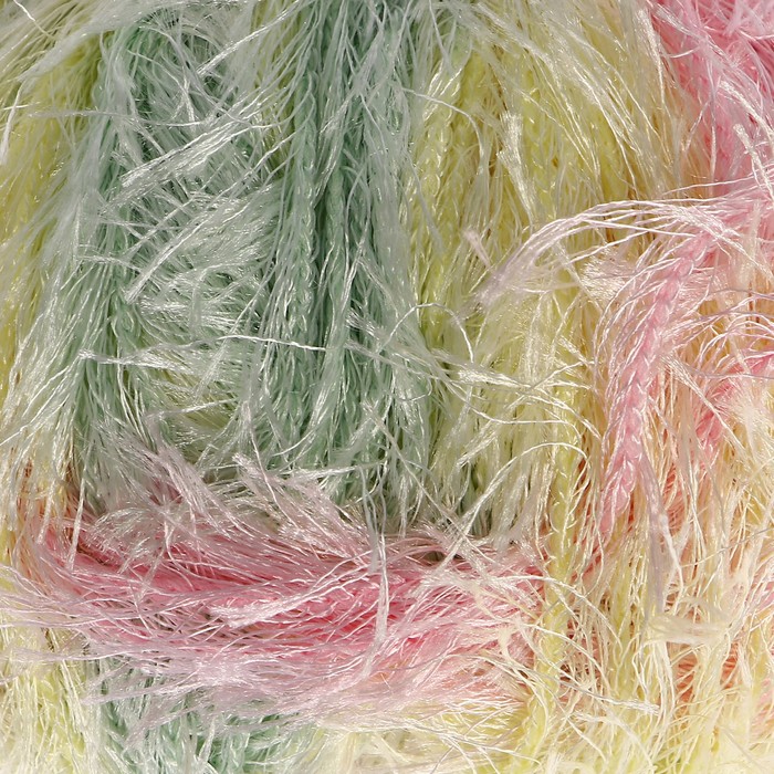 Пряжа "Visantia Trafka" меланжевая 100% полиэстер 150м/100г (1040 св.зел-жёлт-розов)