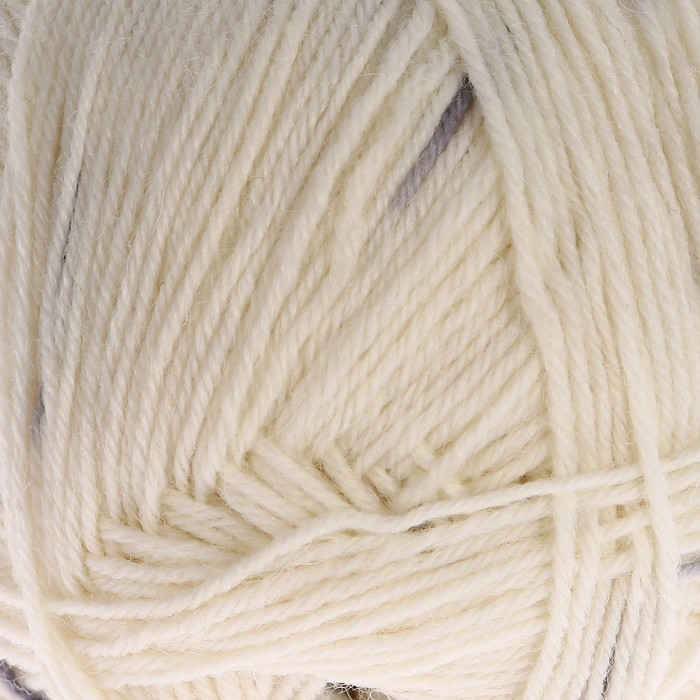 Пряжа "Adelia Jake" 75% шерсть, 25% нейлон 400м/100гр (01 бело-серый)