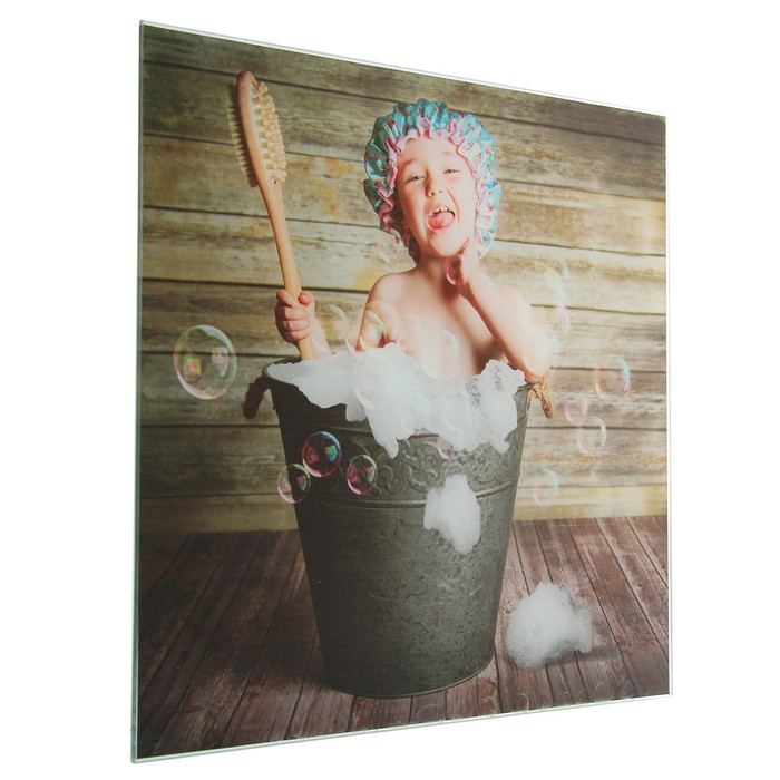 Картина для бани «Купание ребёнка», 30х30 см