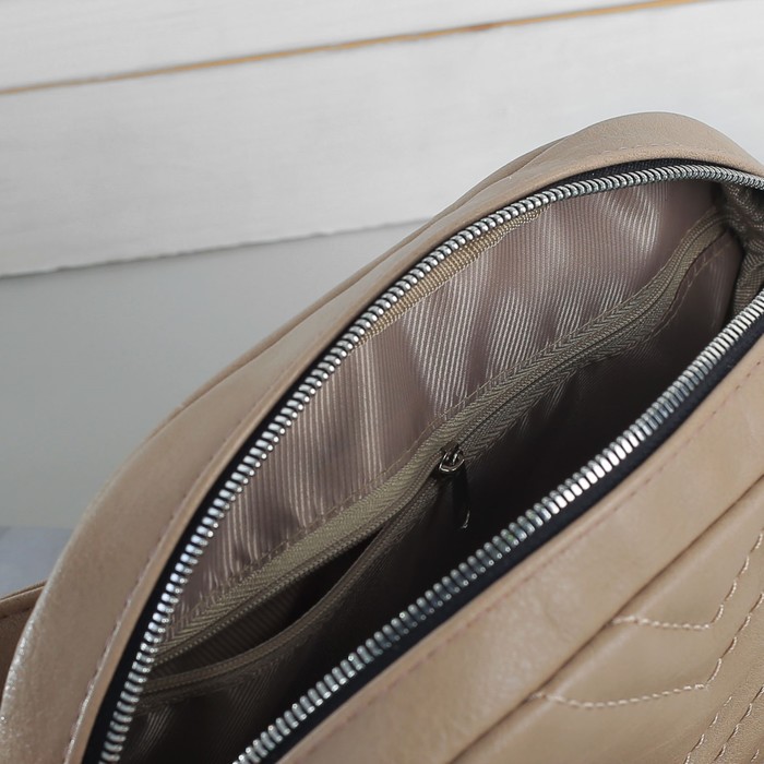 Сумка на пояс, отдел на молнии, регулируемый ремень, цвет кофе