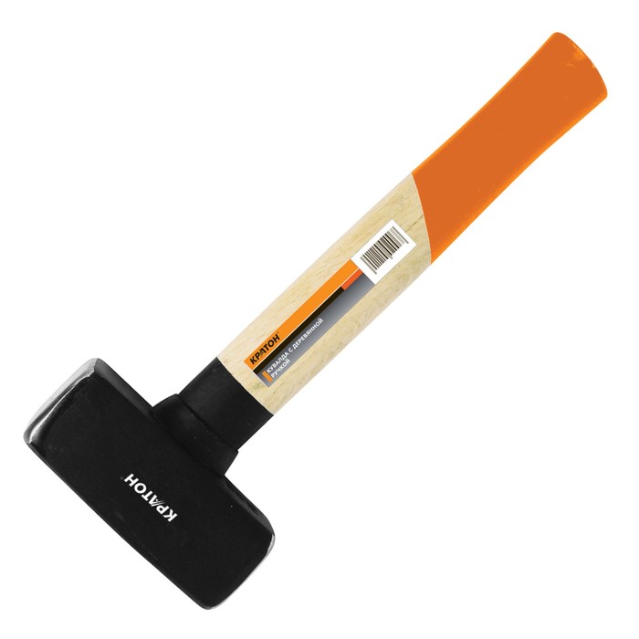 Кувалда "Кратон" 2 15 02 005, кованая, с деревянной рукояткой, 1.5 кг