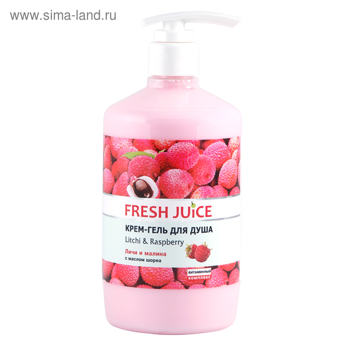 Крем-гель для душа Fresh Juice «Личи и малина», 750 мл