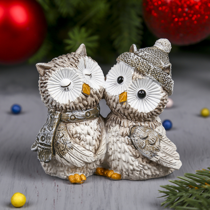 Сувенир полистоун "Совята на прогулке" 8х4,5х8 см