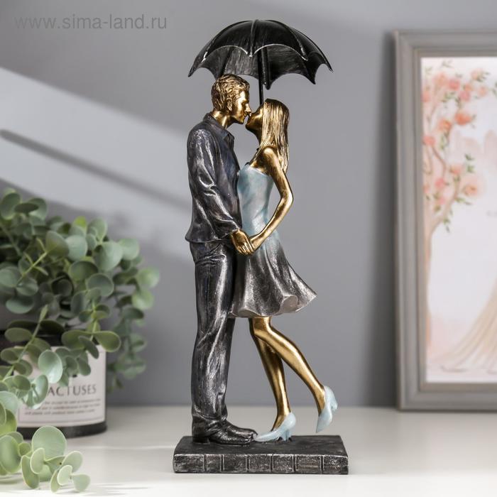 Сувенир полистоун романтика Поцелуй под дождём 29,5х11х8 см