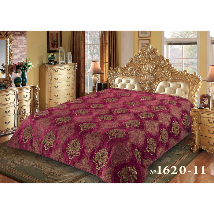 Покрывало Marianna ИМА Велюр корона 1620/11 бордо 150х220 см, пэ100%