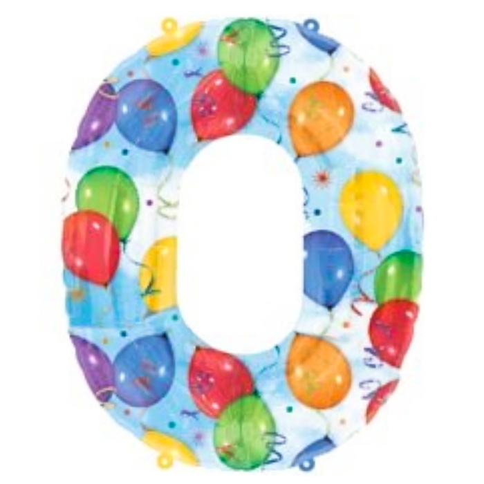 Шар фольгированный 34" "ЦИФРА 0" Шары А