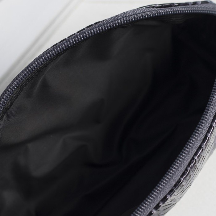 Сумка-косметичка, отдел на молнии, крокодил синий